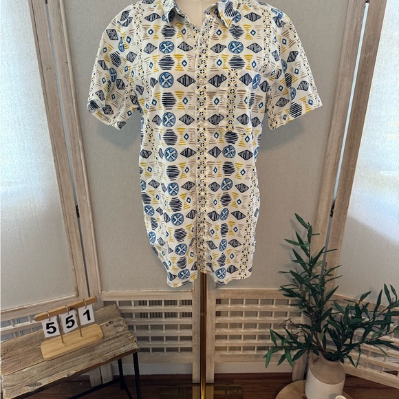 The North Face Blue and Yellow Casual Button Down Shirt - Picture 1 of 7